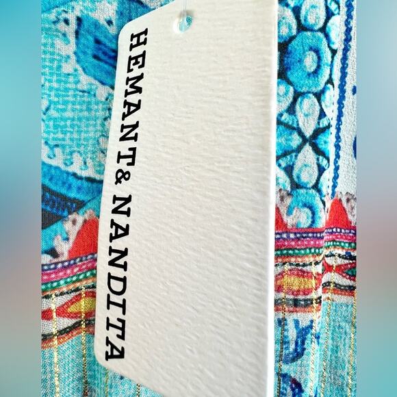 Hemant and Nandita silk tunic mini dress Small new with tags - Picture 9 of 9